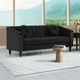thumbnail image 4 of Star Home Living 2 Piece Microfiber Sofa And Loveseat Set Black, 4 of 8