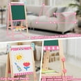 thumbnail image 4 of Ealing Kids Easel with Paper Roll Wooden Standing Easel Foldable Double Sided Adjustable with Magnetic Letters Number Paint Brush,19.16"D x 22"W x 49"H (Pink), 4 of 7