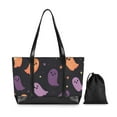 thumbnail image 7 of FORMRS Canvas Laptop Tote Bag for Women with 15.6" Computer Compartments Shoulder Handbag, Halloween Purple Ghosts, 7 of 7