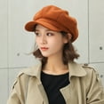 thumbnail image 5 of Dengjunhu Newsboy Hats for Women, Women Newsboy Hats Winter Felt Retro Solid Color Fashion All-Match Newsboy Cap, 5 of 7