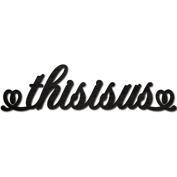 This is Us Laser Cut Wood Letter Sign Black Wall Decor Cutouts Unfinished Wooden Signs Wall Art Basswood Hanging Sculpture Decoration for Painting Crafts DIY Home Bedroom 11.9x3.1Inch 0 DIY