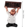 thumbnail image 2 of Sculpture de Chef en Résine Modèle de Gâteau de Chef Décoration de Café Figurine Miniature Statue Française Fat Welcome Table Sign[bs-005], 2 of 5