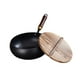 thumbnail image 5 of Wok antiadherente, wok chino, utensilios de cocina de fondo plano con tapa de salteado con tapa de madera para restaurante para el hogar de la cocina, 5 of 8
