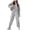 Gray, variant on USSUMA Two Piece Sweat Sets for Women Hoodie for Women Long Sleeved Pullover Sweatpant Outfits 1/4 Zipper Drawstring Solid Tracksuit Stretch Waist Leisure Jogger Sets Plus Size Hiking Fall Suit