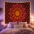 thumbnail image 2 of Boho Sunset Hills with Radially Human Face Core, Serene Boho for Boho Decor Lovers, Desert Sunset Wall Art, Mother'S Day Gift, Tapestry Wall Hanging for Bedroom and Dorm, 2 of 7