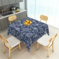 thumbnail image 2 of Nanqianyi Bohemian Blue Flower Tablecloth,70x70Inch,Indoor Outdoor Party Waterproof Table Cover, 2 of 6