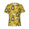 thumbnail image 4 of Vsdgher Cartoon Bear Yellow Print Men's Dry Fit Mesh Athletic Shirts Moisture Wicking Tennis T-Shirt Tops, 4 of 9