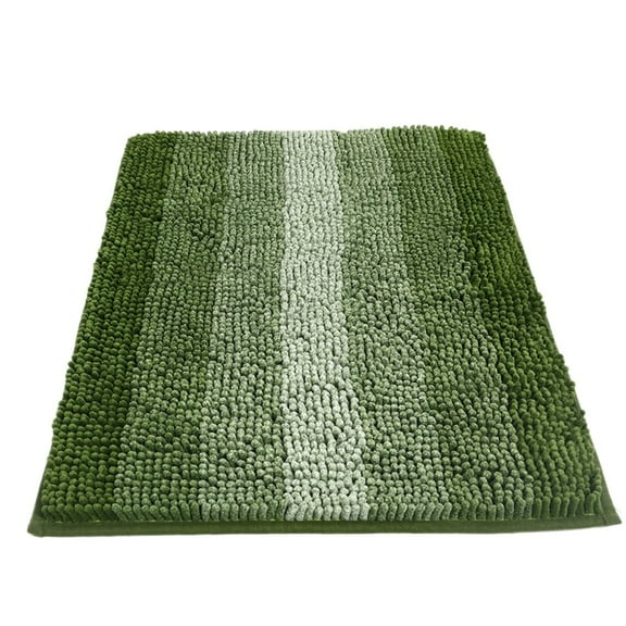 Soft Bathroom Rug Non-Slip Green Chenille Furry Bath Mats 32"x20" Absorbent Water Rugs for Bathtub Shower Room