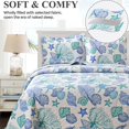 thumbnail image 5 of Smuge 3 Piece Quilts Full/Queen Size Ocean Theme,Lightweight Coastal Beach Theme Bedding Seashell Conch Starfish Bedspread Ocean Creature Coverlet with 2 Pillowshams, 5 of 6