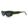 thumbnail image 6 of Womens Narrow Rectangle Subtle Cat Eye Retro Plastic Sunglasses Green - Black, 6 of 8