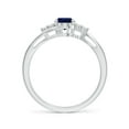 thumbnail image 2 of ANGARA Natural Oval Sapphire Bypass Ring with Trio Diamond Accents in 14K White Gold for Women (Size-7x5mm) | September Birthstone, Anniversary, Jewelry Gift for Women | Natural Blue Sapphire Ring, 2 of 9