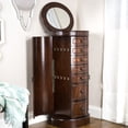 thumbnail image 4 of Hives & Honey Bailey Women's Adult Round Free Standing Jewelry Armoire, Vintage Style, Rich Walnut, 4 of 11