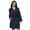 Navy Whisper, variant on - Mirielle Robe - Striped Cotton Poplin Robe, Lightweight & Comfortable (Serene Sky, Large)