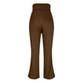 thumbnail image 6 of Fleece Lined Flare Leggings for Women with Pockets 28/29/30" Inseam High Waist Yoga Pants Tummy Control Workout Gym Bootcut Leggings Brown XL, 6 of 8
