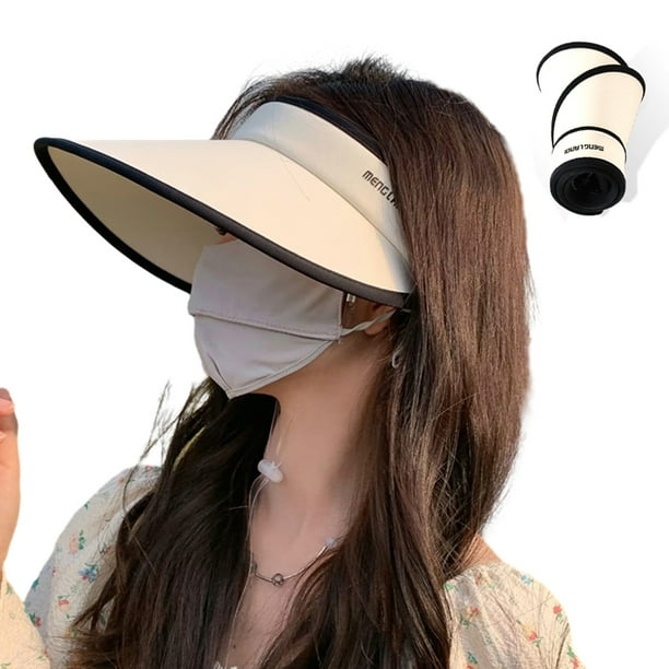 Sombreros con visera solar, gorra de golf plegable de ala ancha para mujer, sombrero de playa para mujer, sombrero de viaje con protección UV, sombrero de sol plegable para mujer, ala ancha