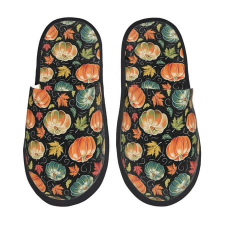 Balery Daisy maple leaf Slient Indoor Furry Fleece Comfort House Shoes Soft Non-Slip Home Shoes Cotton slippers House Slippers-- Medium