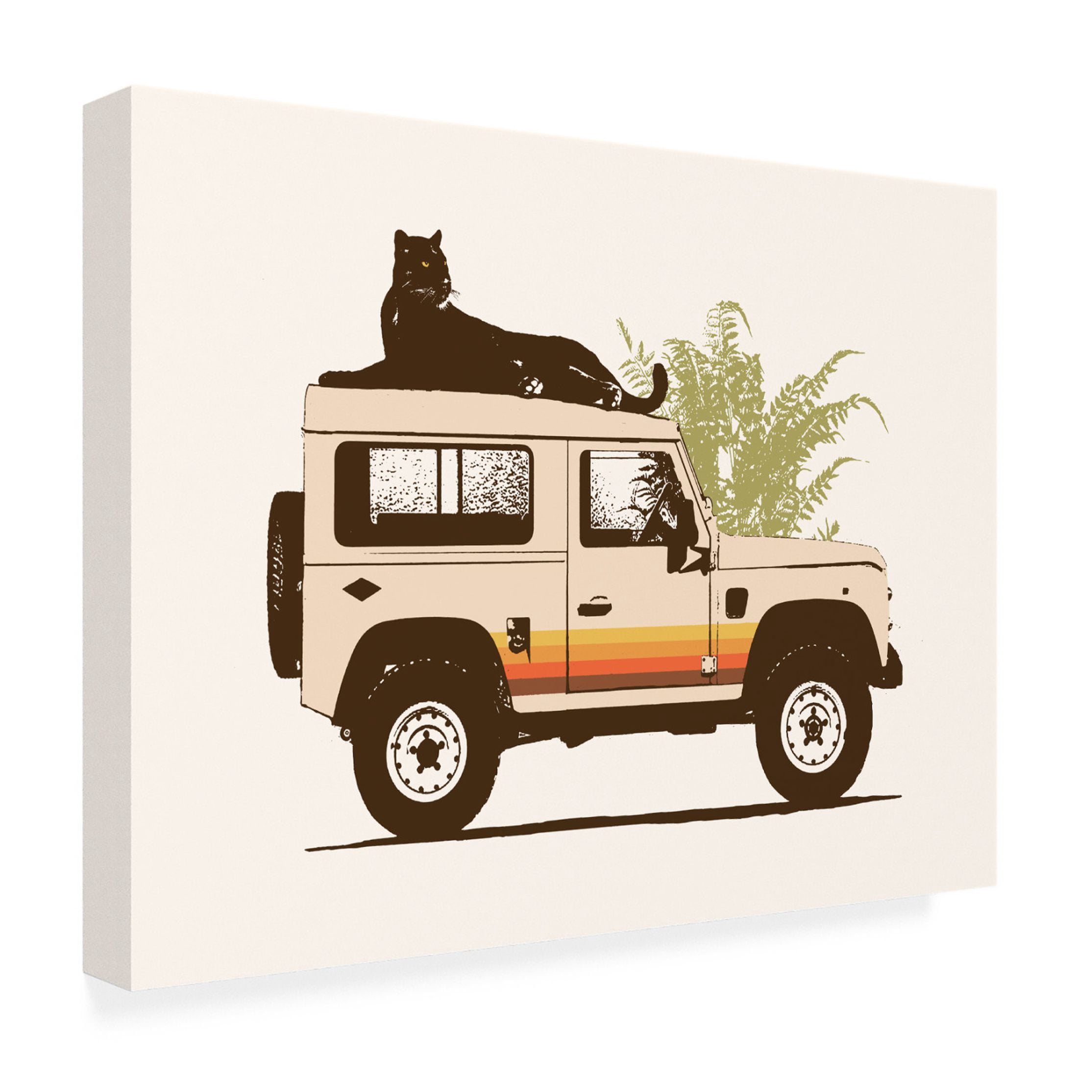 Trademark Fine Art Florent Bodart Black Panther On Car Canvas Wall Art