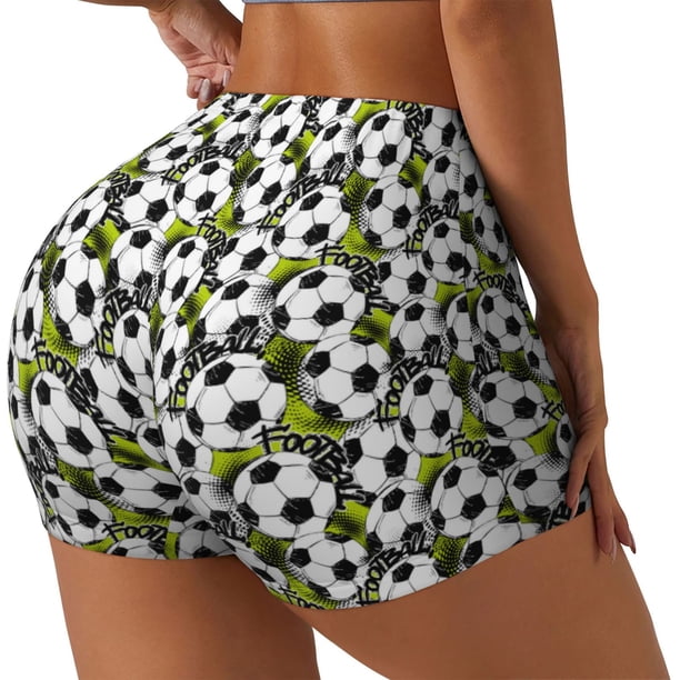 Fotbe Soccer and Football Shorts Sin Costuras – Shorts Deportivos de Cintura Alta para Mujer, Elásticos para Gimnasio, Yoga, Running o Ciclismo-Medium