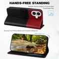 thumbnail image 5 of For iPhone 16 Cute Animal Pattern Wallet Case,Color Matching Premium PU Leather Shockproof Magnetic Flip Kickstand Credit Card Slots Slim Phone Case with Wrist Strap, Black, 5 of 10