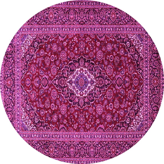 Ahgly Company Indoor Round Medallion Pink Traditional Area Rugs, 8' Round