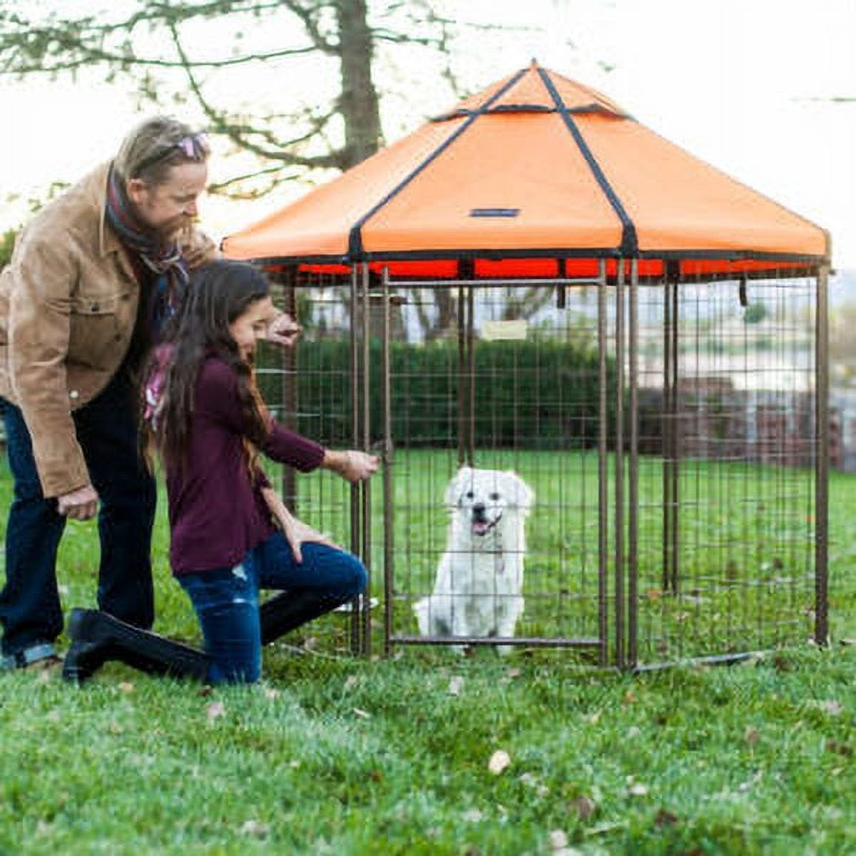Pet Gazebo Indoor Outdoor Dog Kennel Play Pen with Waterproof Market-Top Cover, Desert Sunset, 5-ft