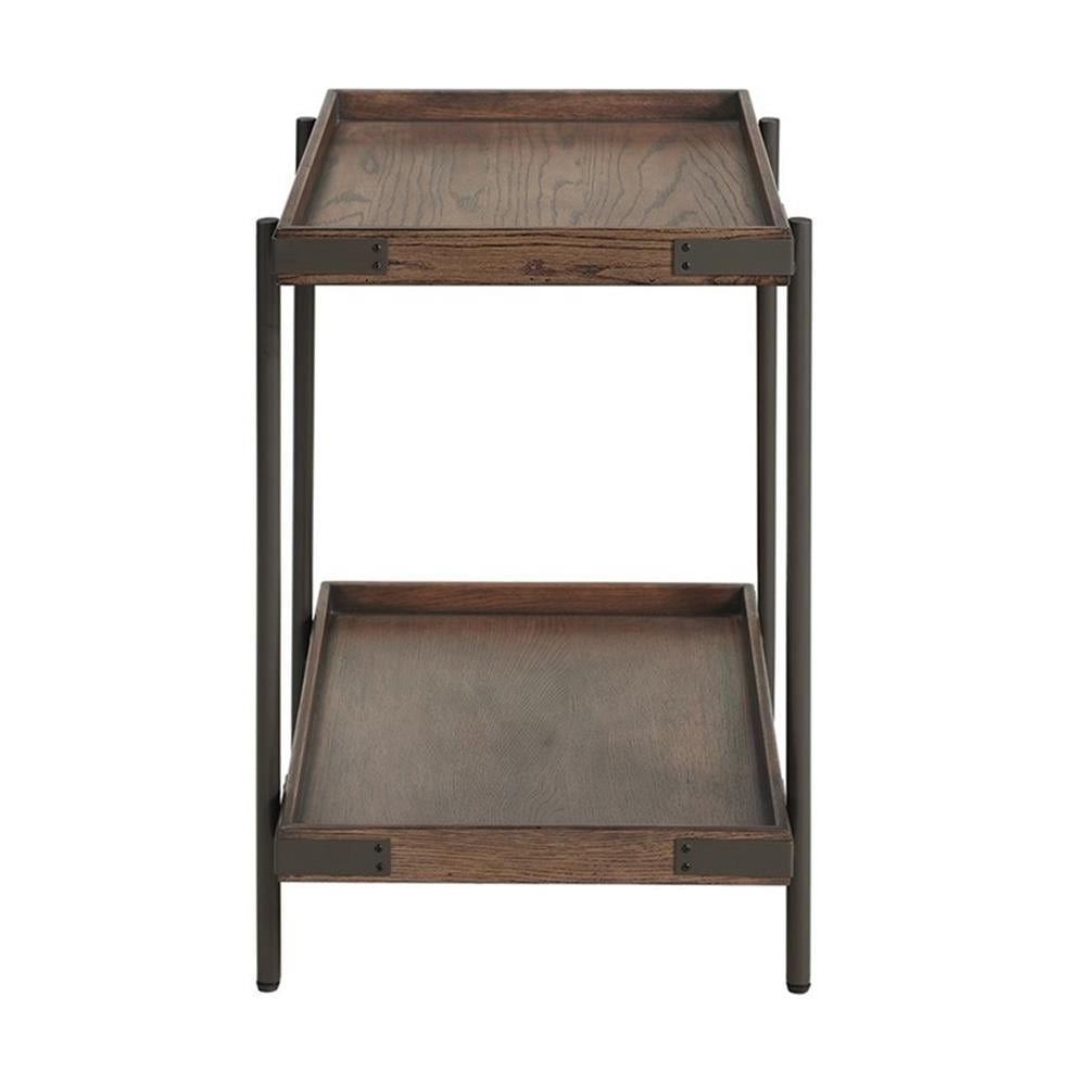 Alaterre Furniture Kyra Oak and Metal 4 Piece Coffee Table Set