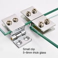 thumbnail image 3 of 2 Pcs Silver Bathroom Shower Glass Door Hinges Cabinet Hardware Clamp Hinge Set, 3 of 8