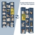 thumbnail image 3 of Homfa 21-Cube Bookcase, 71’’ Tall Wooden Bookshelves with Adjustable Shelves, Triple Wide CD Display Storage Organizer Shelf for Home Office, Blue, 3 of 9