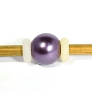 1 Pcs Europium Purple Pearl Big Hole Beads 5MM Hole Gemstones
