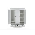 thumbnail image 3 of Novasolo Wardrobe with 3 Doors Solid Wood in White, 3 of 8