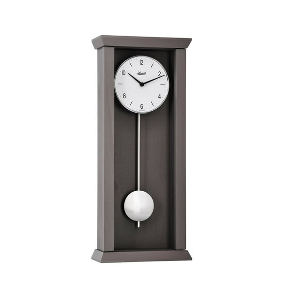 Hermle 22.5" Charcoal Gray and White Rectangular Pendulum Wall Clock