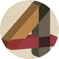thumbnail image 1 of Ahgly Company Indoor Square Patterned Dark Sienna Brown Area Rugs, 3' Square, 1 of 6