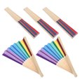 thumbnail image 3 of WEUVEB Foldable Hand Fan Handheld Fan Multi Folding Cooling Decoration For Women 5Pack, 3 of 9
