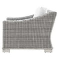thumbnail image 5 of Side Chair Armchair, Rattan, Wicker, Light Grey Gray White, Modern Contemporary Urban Design, Outdoor Patio Balcony Cafe Bistro Garden Furniture Hotel Hospitality, 5 of 8