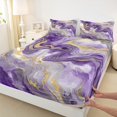 thumbnail image 3 of Castle Fairy Abstract Marble 3Pcs Twin Sheet Sets for Boys Girls Children,Gradient Marbling Watercolor Twin Fitted Sheet,Gold Metallic Breathable Flat Sheet,Luxury Bedroom Decor, 3 of 7