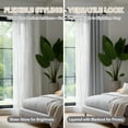 thumbnail image 5 of ZOPZO Sheer Curtains - Voile Curtains Rod Pocket, Black, 52W x 84L Inch, Voile Sheer Drapes, 2 Panels for Living Room, 5 of 9