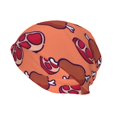 thumbnail image 2 of Logiee Cartoon Meat Print Unisex Knit Beanie for Men Women Winter Hat,Beanies Skull Caps, 2 of 7