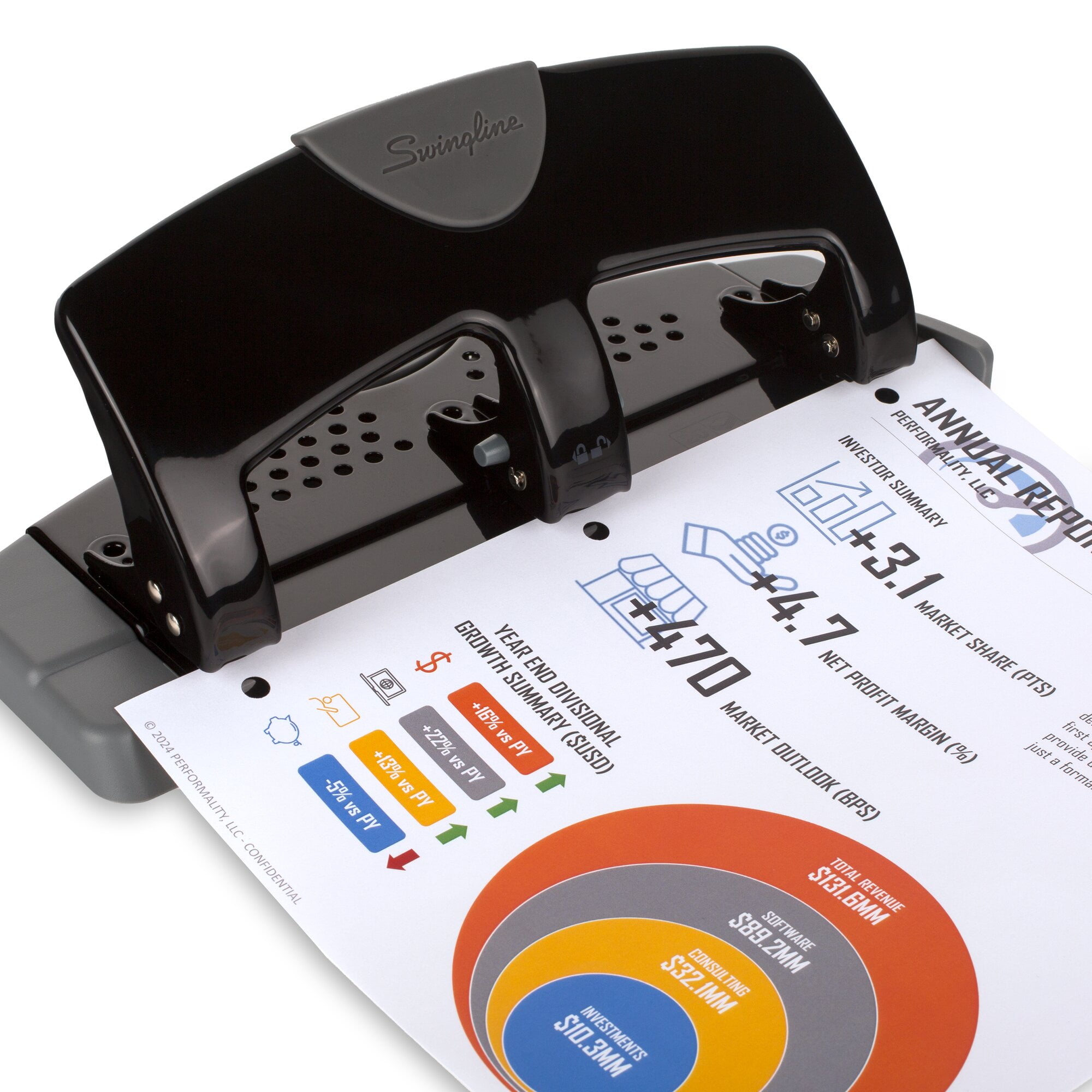 Swingline SmartTouch 3-Hole Punch, Low Force, 20 Sheets
