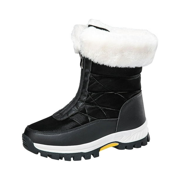 Zapatos para mujer, de invierno, para exteriores, nieve, aislamiento grueso, de algodón, para turismo rural, esquí, zapatillas para correr, botas vaqueras.