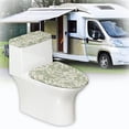 thumbnail image 5 of HELLHERO Daisy Pattern Design Polyester Fabric Bathroom Toilet Cover Set for Hotel Home Toilet Seat Covers with Stretch 2 Pieces, 5 of 7