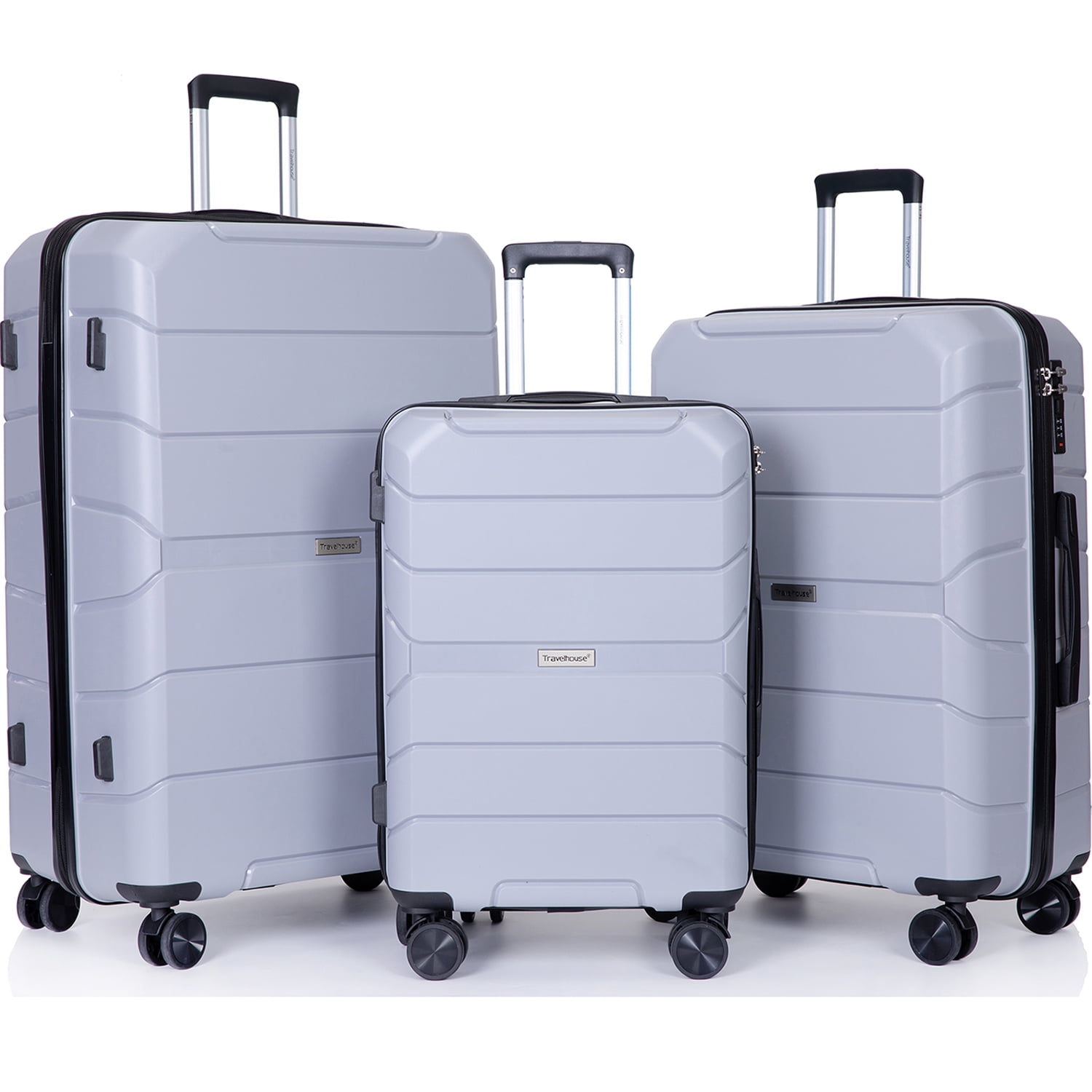 3 Piece Carry on Luggage Sets, Hard Shell Nested Spinner Suitcase