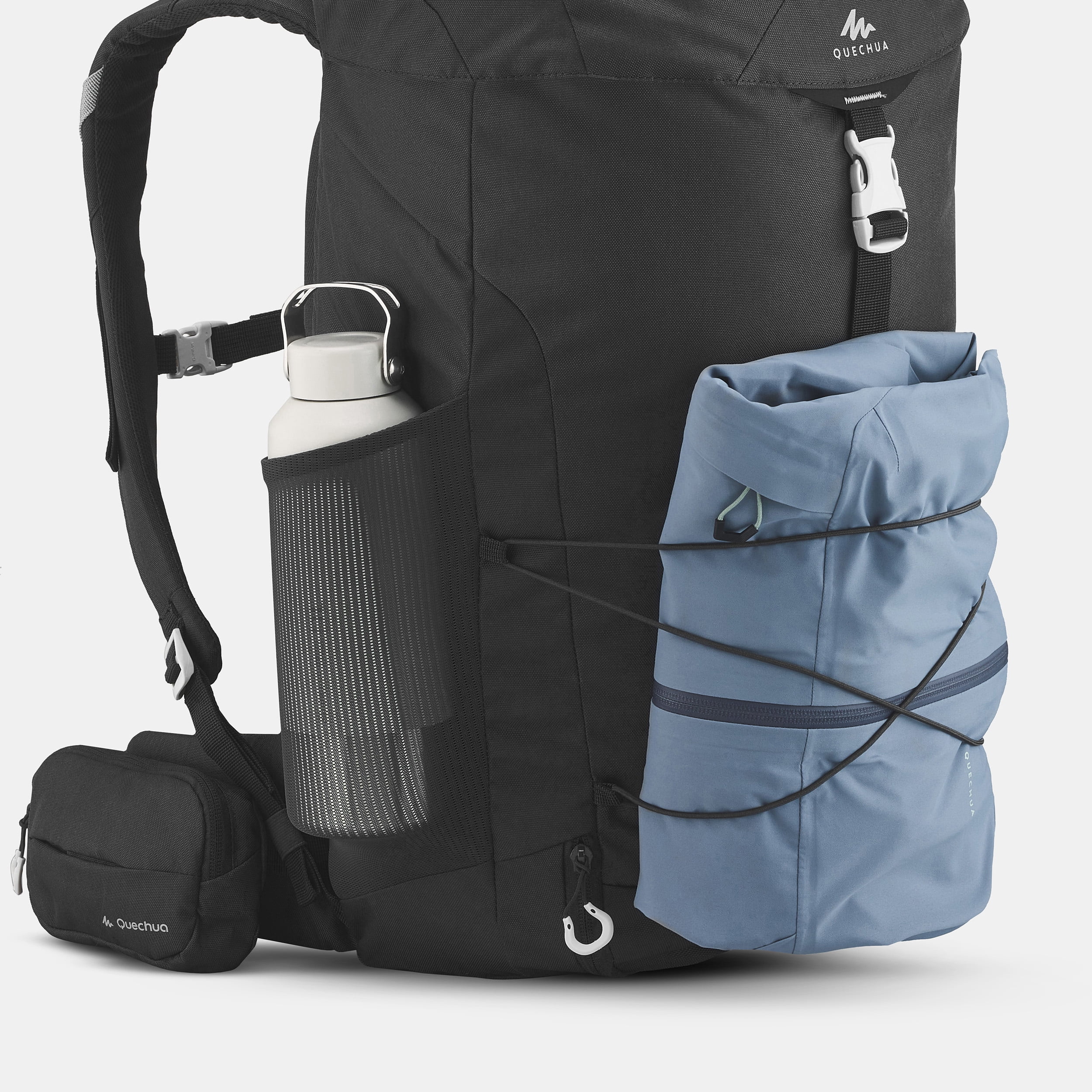 QUECHUA ARPENAZ 30 Black Backpack Rucksack Bag 30L £14.99 - PicClick UK