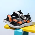 thumbnail image 5 of FINALGANG Boys Girls Kids Sporty Adventure Sandals With Multi Adjustable Webbing Straps Lightweight Cushioned Sole Shoes For Outdoor Play Summer Activities Grey 7-8 Years, 5 of 7