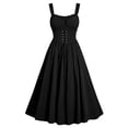 thumbnail image 3 of QATAINLAV Medieval Renaissance Dress for Halloween Womens Sleeveless Corset Dress Victorian Bridesmaid Costume Black L, 3 of 8