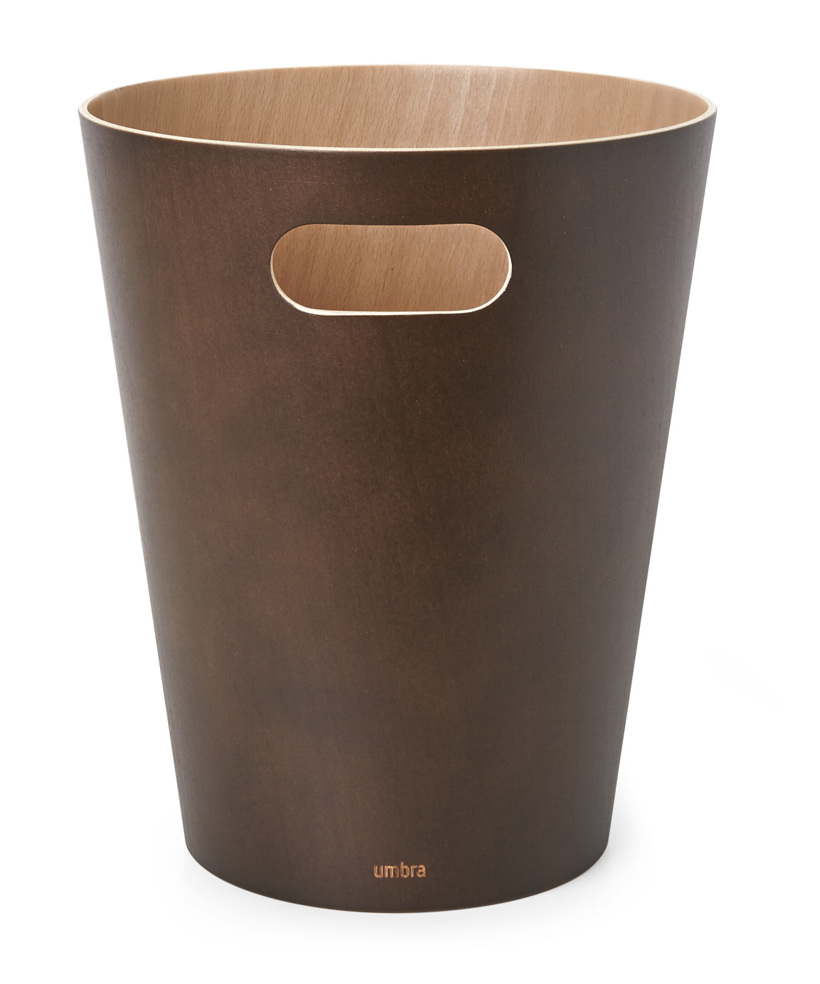Umbra 2 gal Woodrow Wood Open Top Bathroom, Bedroom, Office Trash Can, Espresso