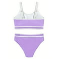 thumbnail image 4 of vigerkar Girls Swimsuit 2 Piece Bikini Set Adjustable Double Strap High Waist Sporty Swimsuits Teens Swimwear for 8-16 Y (Purple, 8-9 Years), 4 of 9