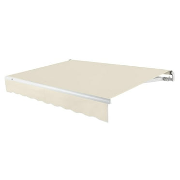 Awntech 18 Ft Maui Left Motorized Heavy Duty Patio Retractable Awning (216in x 9.25in x 120in), Linen