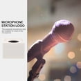 thumbnail image 2 of Shisuyan 2Pcs ABS Square Cube Shaped Interview KTV Microphone Station Logos (White), 2 of 9
