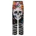 thumbnail image 5 of Floral Skull Artistic Painting Style Design Winter Female Pants Flannel High Waist Women Pants Lady Warm Straight Leg Plush Trousers, 5 of 7