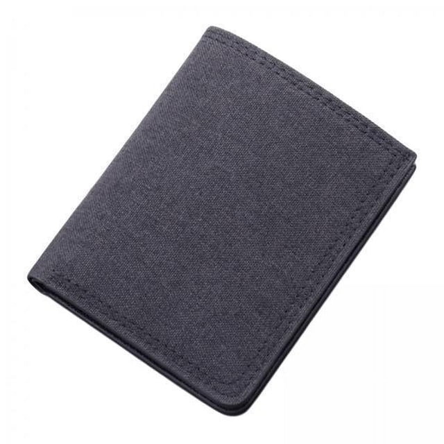 2 Billeteras De Lona Para Hombre, Cortas, Estilo Informal, Con Tarjetero, Plegables, Color Negro